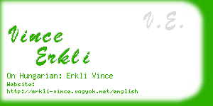 vince erkli business card